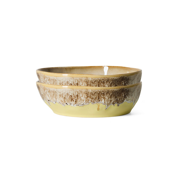 HKliving 70s ceramics pasta bowls set custard