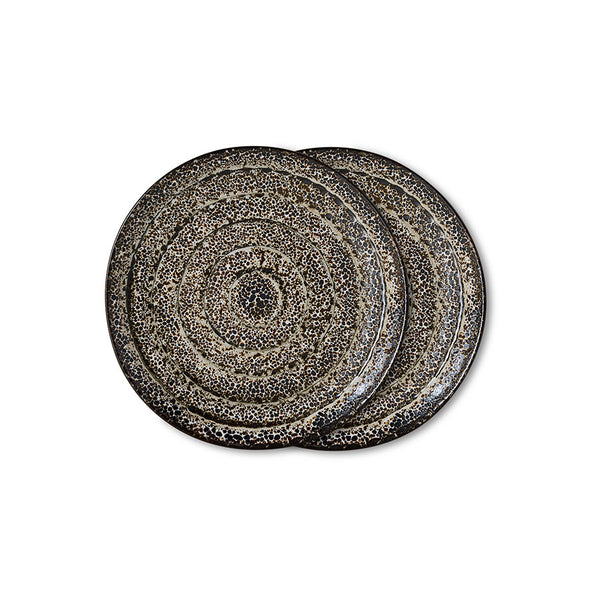 HKliving 70s ceramics set van 2 plates brew