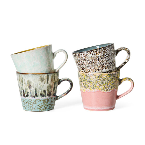 HKliving 70s ceramics cappuccino mugs set me-time