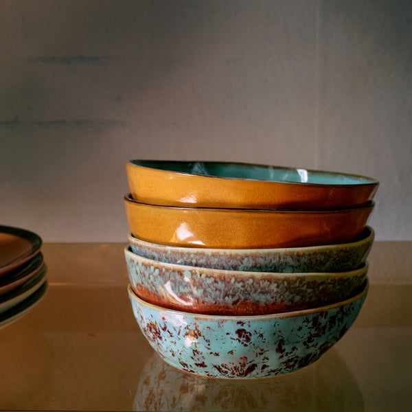 HKliving 70s ceramics pasta bowls set