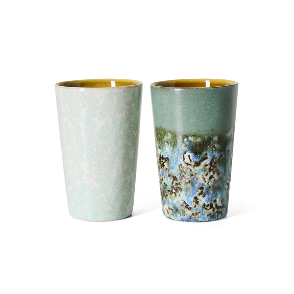 HKliving 70s ceramics tea mugs set pond