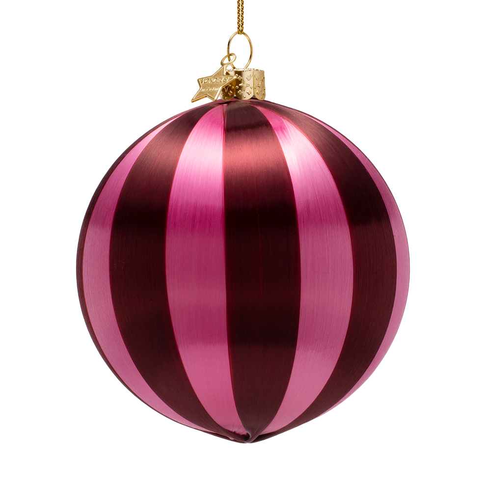 Vondels kerstbal burgundy/pink