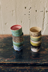 HKliving 70s ceramics coffee mugs set indulgence