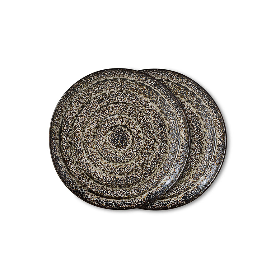 HKliving 70s ceramics set van 2 plates brew