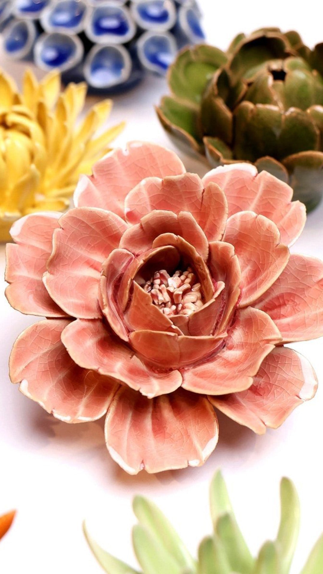 Bloem keramiek roos