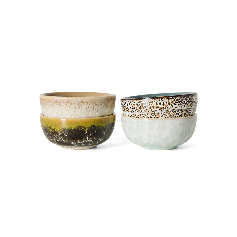 HKliving 70s ceramics xs bowls set caramelized
