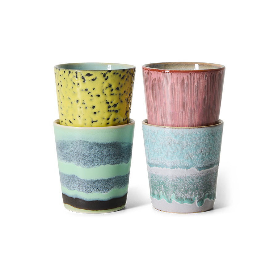 HKliving 70s ceramics coffee mugs set artistic
