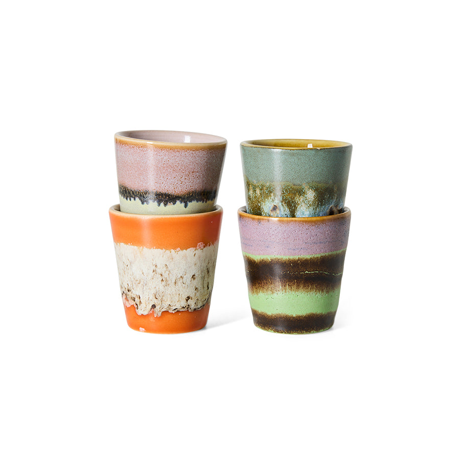 HKliving 70s ceramics ristretto mugs set nostalgia